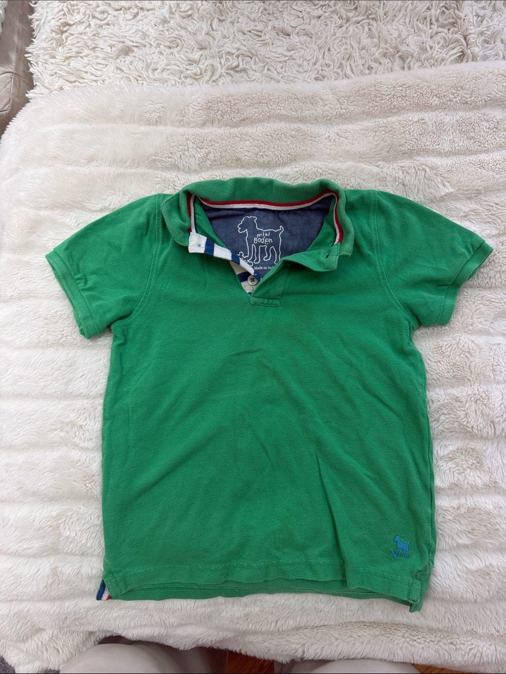 Mini Boden Boys green polo 5-6 yrs